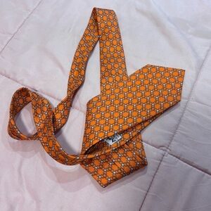 Hermes Orange Patterned Men's Tie